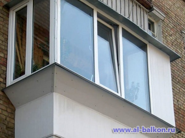 Остекление балконов с выносом и с крышшей - остекление от al-balkon.ru!.